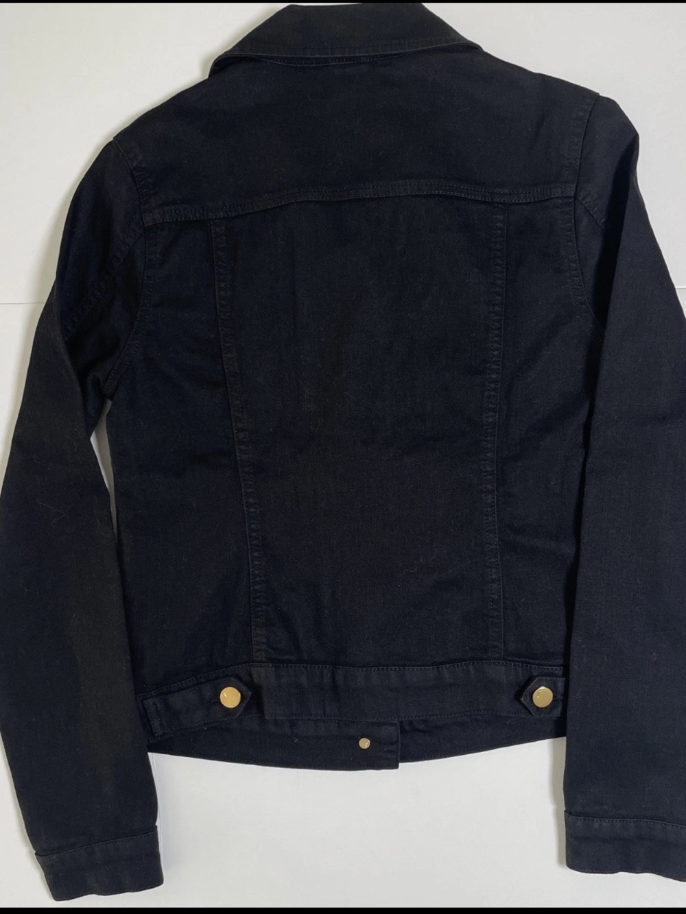 J Brand “Harlow” Dark Gothic Black Denim Jacket with Gold Buttons - Picture 8 of 16